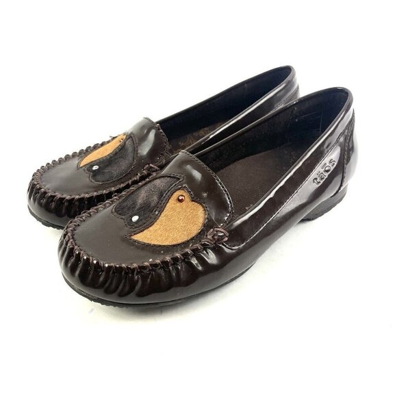 Taos Footwear Shoes - Taos Soulmates Shoes 6 Brown Patent Leather Hearts Loafer Slip On Womens